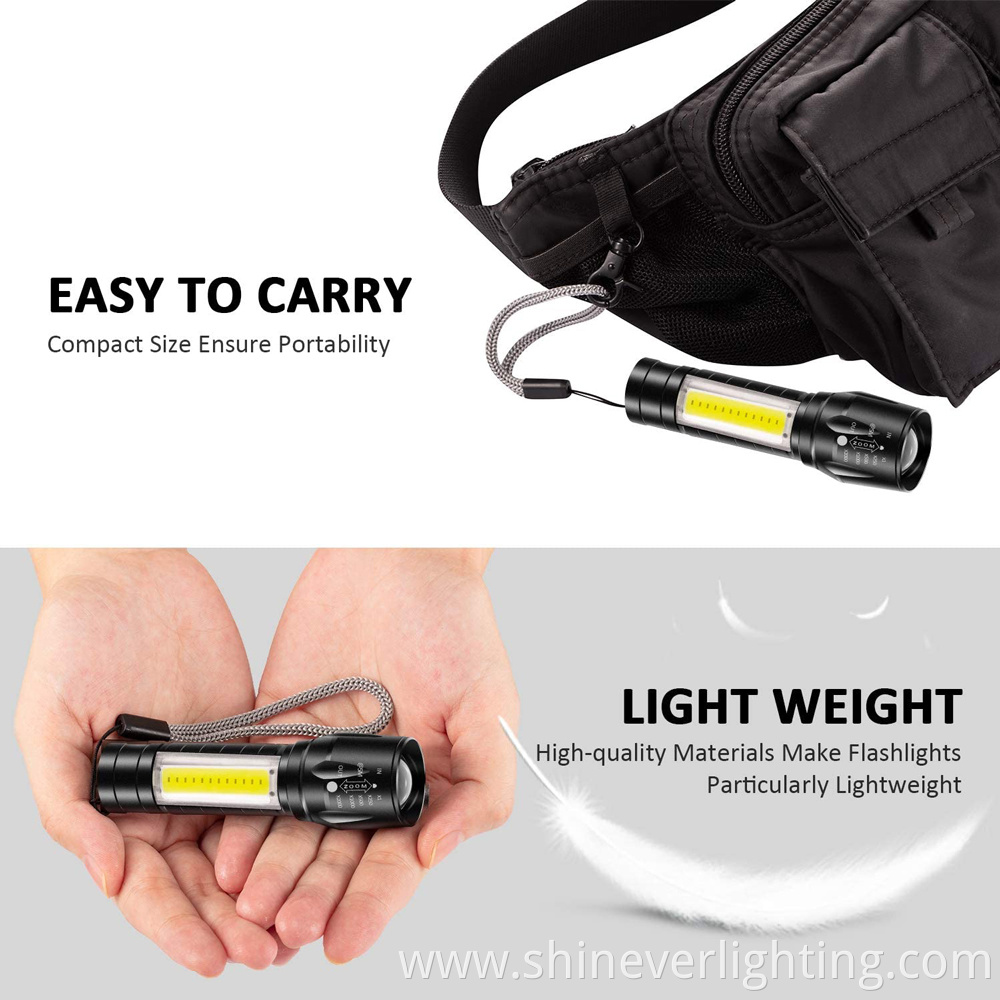 Emergency USB flashlight with built-in battery